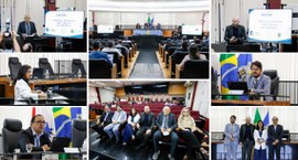 A abertura da reunião contou com a presença do presidente do Tribunal, desembargador José Maria ...