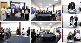 A cerimônia foi conduzida pelo presidente do Tribunal, desembargador José Maria Teixeira do Rosá...