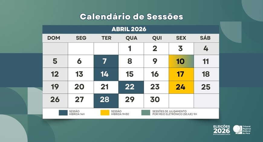 Calendário das sessões plenárias de abril já está disponível para consulta