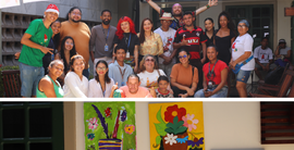 Os trabalhos expostos foram produzidos durante oficina voltada para pessoas em situação de vulne...