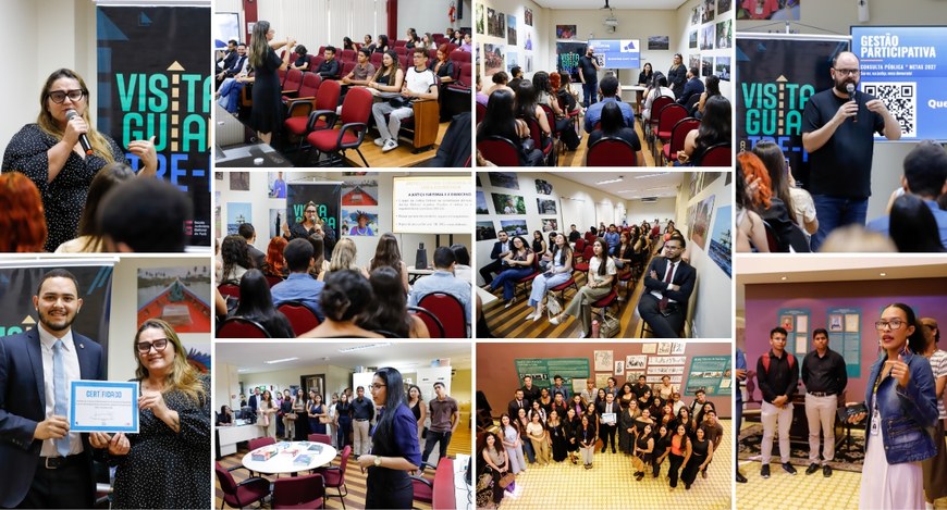 Acadêmicos de sete universidades acompanharam a sessão plenária e participaram de palestras sobr...