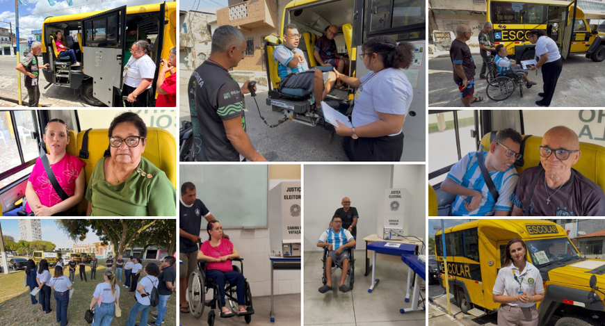 Com o projeto-piloto, o TRE do Pará garantiu transporte gratuito e adaptado para 29 pessoas com ...