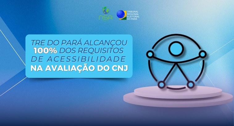 Acessibilidade recebe pontuação máxima em avaliação do CNJ O TRE do Pará alcançou 100% dos requisitos de acessibilidade e inclusão, recebendo a pontuação m...