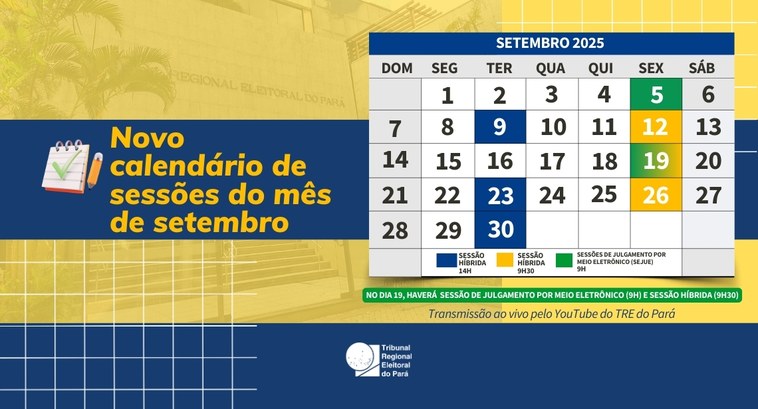 Calendário atualizado das sessões do mês de setembro já pode ser consultado As sessões são realizadas no formato híbrido, com participação presencial e remota, no Plenário ...