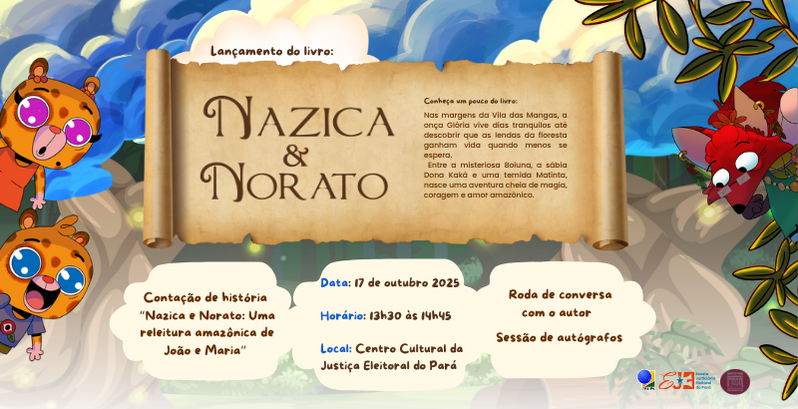 Centro Cultural da Justiça Eleitoral promove lançamento de livro na próxima sexta-feira, 17 A obra narra a jornada da onça Glória, que vive dias tranquilos na Vila das Mangas até descobrir...