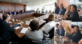 O encontro ocorreu na sede do Tribunal Superior Eleitoral (TSE), em Brasília.