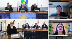 Durante a Sessão Plenária administrativa, em formato híbrido, o presidente do TRE do Pará fornec...