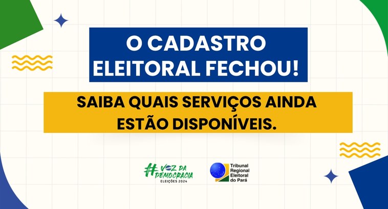 Eleitores devem aguardar análise de dados após o Fechamento do Cadastro 2 Todos os requerimentos realizados até o dia 8 de maio serão examinados e respondidos.