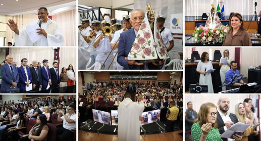 A Padroeira dos Paraenses foi recebida pelo presidente do Tribunal, desembargador José Maria Tei...