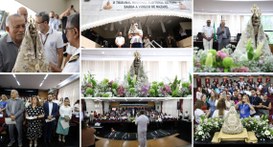 A recepção ocorreu no edifício-sede, com honras de chefe de estado, conforme prevê a Lei nº 4.37...