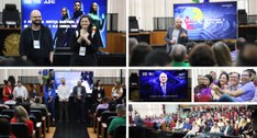 A abertura contou com a apresentação de um vídeo de boas-vindas do presidente do Tribunal, desem...