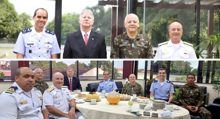 Estiveram presentes o general do Exército, Luciano Guilherme Cabral Pinheiro; o almirante da Mar...