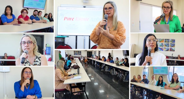 A abertura foi composta por uma Roda de Conversa intitulada “Pare. Escuta. Acolha”.