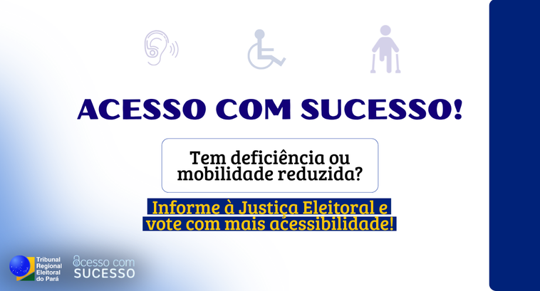Projeto busca atualizar cadastro das pessoas com deficiência O "Acesso com Sucesso" é uma iniciativa do TRE do Pará que integra o Plano de Gestão para o Biên...