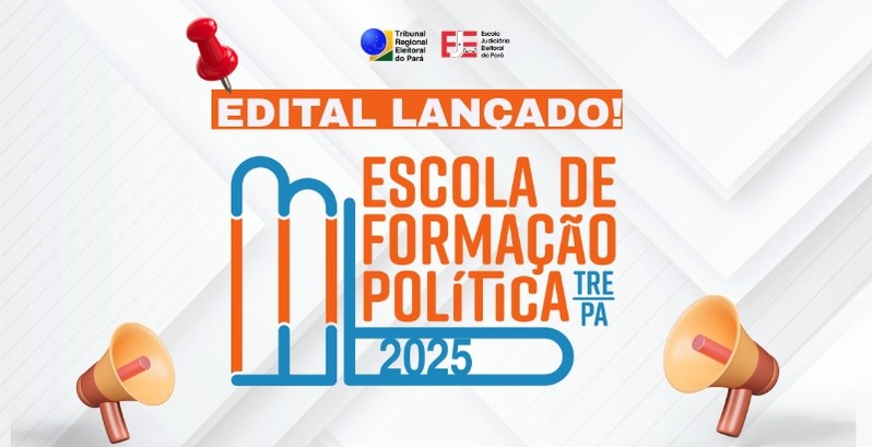 TRE do Pará lança edital para a 4ª turma da Escola de Formação Política Interessados têm até o dia 23 de maio para se inscrever no curso, que é gratuito e voltado à for...