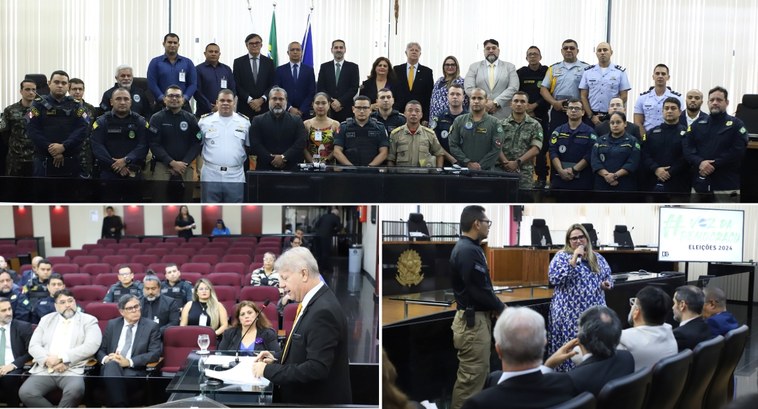TRE do Pará promove primeira reunião com as Forças de Segurança para tratar das eleições A abertura da reunião foi feita pelo presidente do Tribunal, desembargador Leonam Gondim da Cruz...