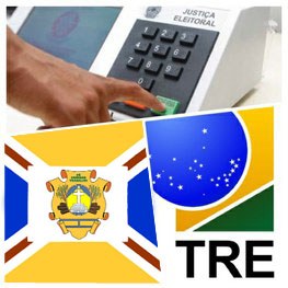 Imagem composta por Brasão da República, logo da justiça eleitoral e bandeira de Igarapé-Miri
