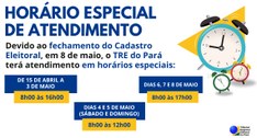 TRE do Pará amplia horário de atendimento ao eleitorado.