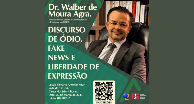 Escola Judiciária Eleitoral inscreve para palestra sobre Discurso de Ódio, Fake News e Liberdade...