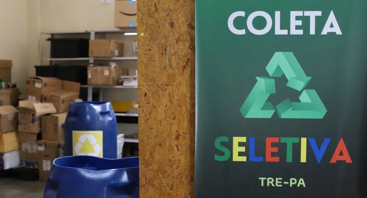TRE do Pará tem ponto de entrega de material reciclável.