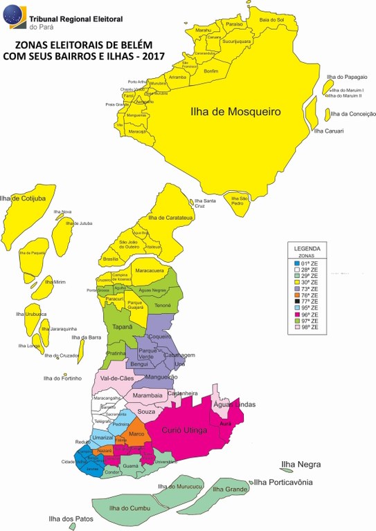 Mapa das Zonas Eleitorais de Belém