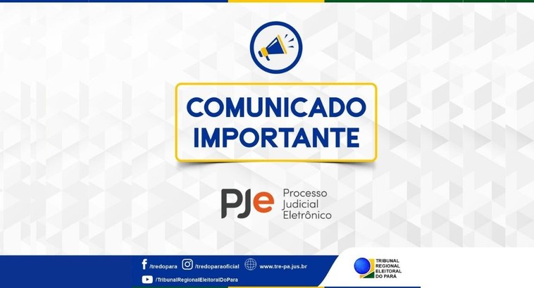 TRE Pará-Migração PJe Sistema PJe será atualizado para a versão 2.1 e fica indisponível nos dias 04 e 05 de setembro