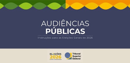 Banner informativo com fundo azul-escuro e elementos decorativos em verde, amarelo e laranja no ...
